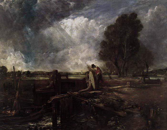 John Constable A Boat at the Sluice